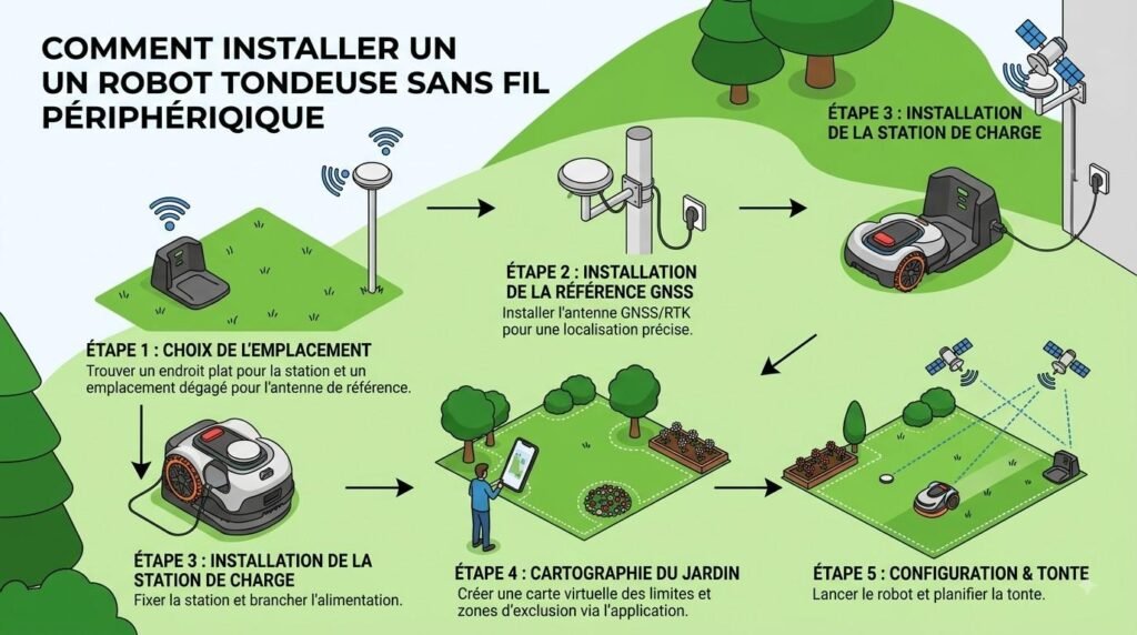 Comment Installer un Robot Tondeuse Sans Fil Périphérique